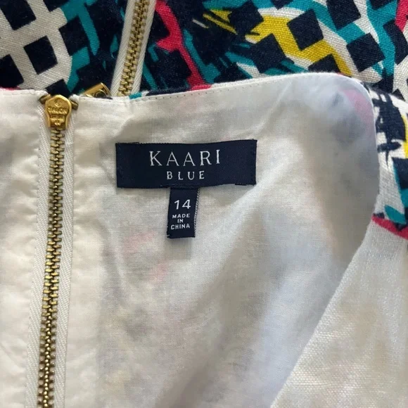 Kaari Blue Fit & Flare Dress – Size 14 - Picture 3 of 3